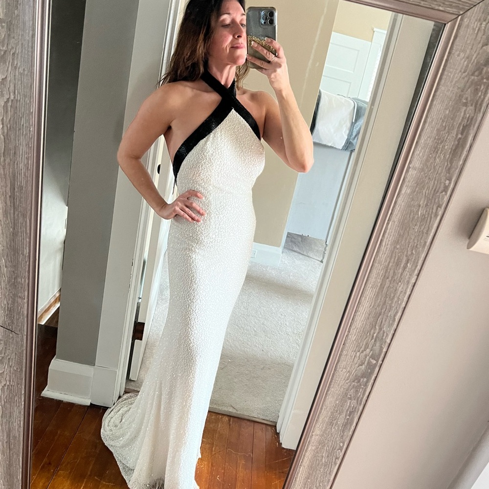 Classic White and Black Dress